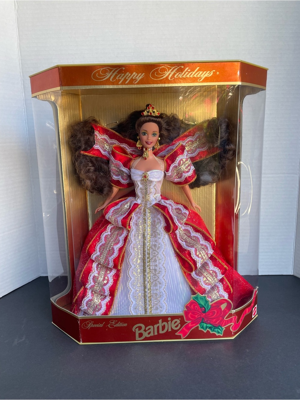 Vintage 90’s Barbie Happy Holidays Special Edition Doll - Red & White Gown